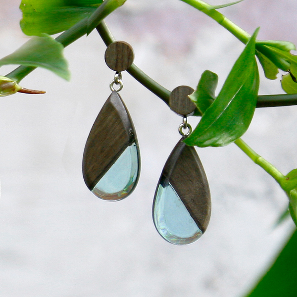 Greywood dangle earrings in light blue